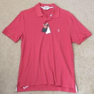 New! Men's Vintage Original Penguin Red Polo Short Sleeve Shirt